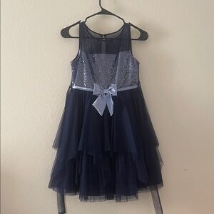 Jona Michelle Navy Blue Sequin Formal Dress